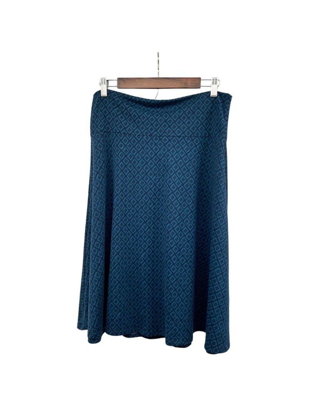 LuLaRoe A-Line Skirt Pull On Teal/Blue Print Size XL